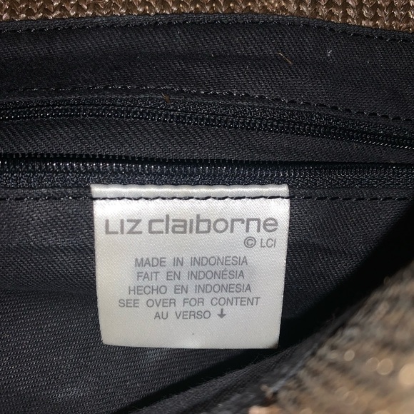 Vintage rare Liz Claiborne Brown Woven Shoulder Bag - Picture 2 of 4